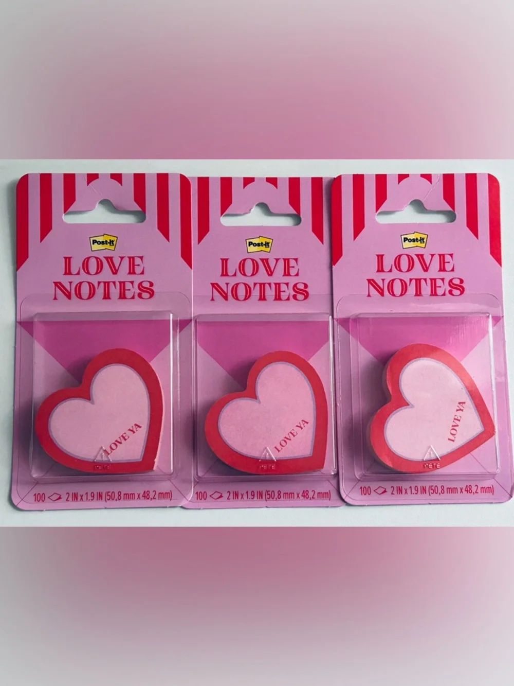 NEW!! Post-it Heart Shaped Love Notes Collection (Includes 3 Packs) NWT